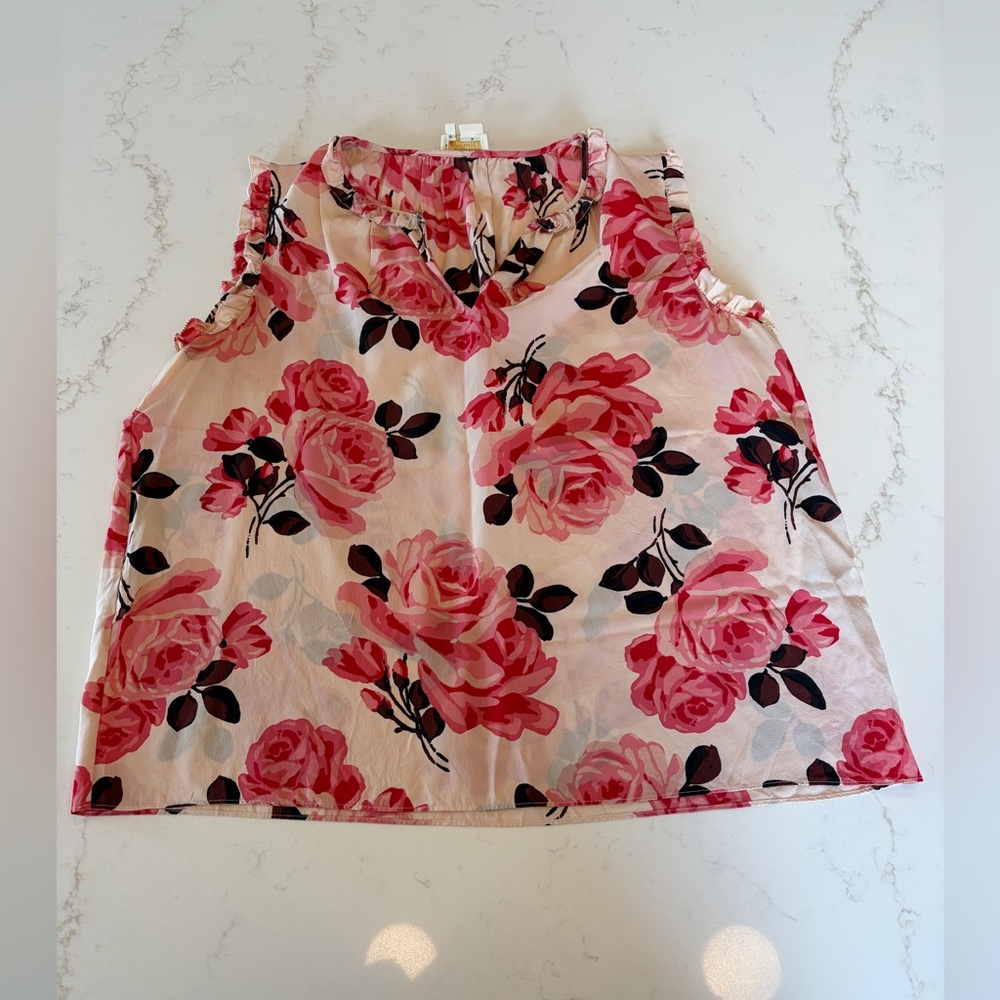 kate spade Pink Floral Print Sleeveless Top